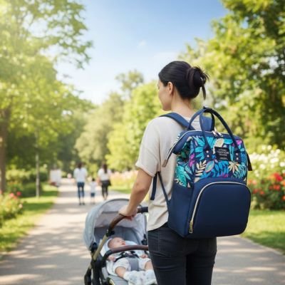 Sac a langer unisexe avec poignée de portage renforcée