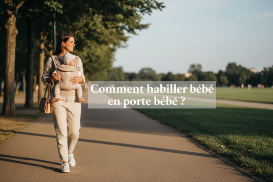 Maman et bébé en porte bébé extérieur