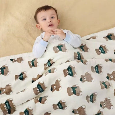 Couverture-Bébé-Ours-Vert