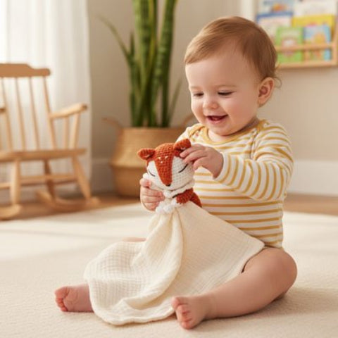 Doudou renard respirant et lavable pour usage quotidien