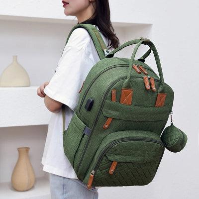 Sac-à-Langer-à-Dos-maman-et-son sac-à-dos-vert