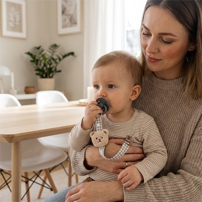 Attache tetine animal tissu doux apaisant bébé