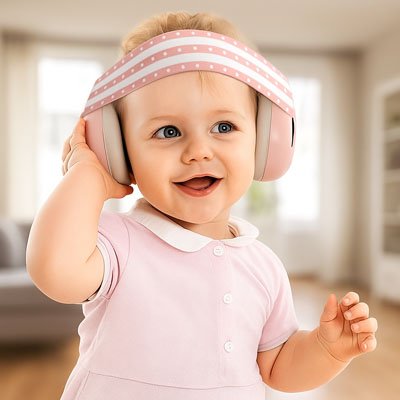 Casque anti bruit bébé avec coquilles rembourrées douces
