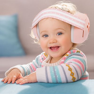 Casque anti bruit bébé ergonomique avec bandeau réglable