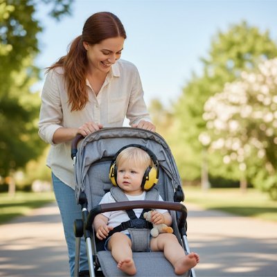 Casque anti bruit bébé léger port prolongé sans gêne