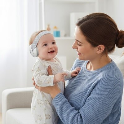 Casque anti bruit bébé ultra léger usage prolongé