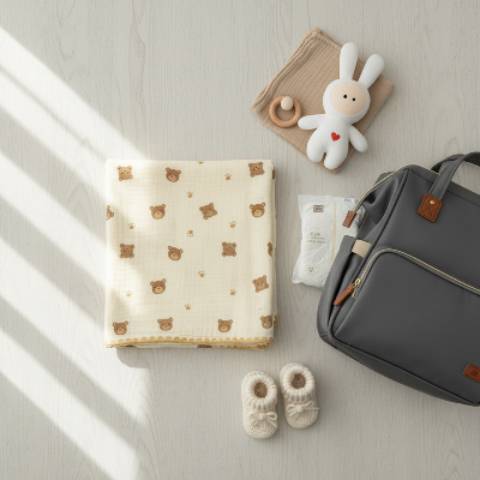 couverture bébé compacte et facile à transporter dans le sac à langer