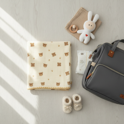 couverture bébé compacte et facile à transporter dans le sac à langer