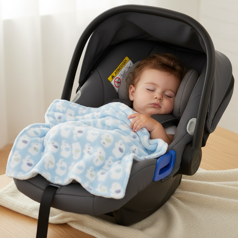 couverture bebe dans cosy de transport pour voyage pratique