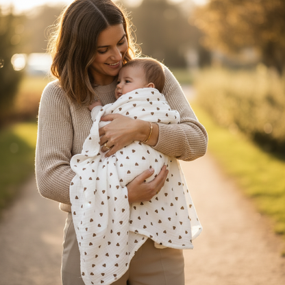 couverture bébé motif cœurs tendres design contemporain et élégant