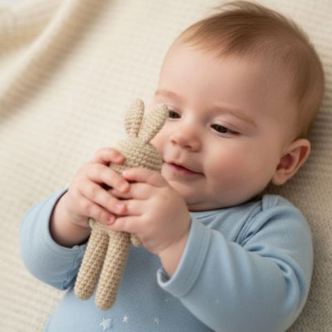 Doudou lapin au design minimaliste et épuré