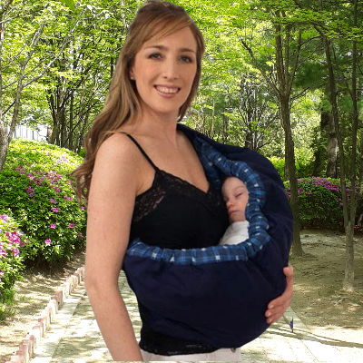 Écharpe de portage bébé cocon maman