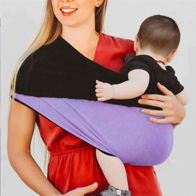echarpe porte bebe main libre noir violet