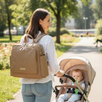Sac a dos a langer compatible poussette pratique