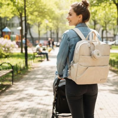 Sac a langer a dos avec bretelles ajustables confortables