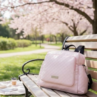 Sac a langer bebe rose pastel matelassé imperméable