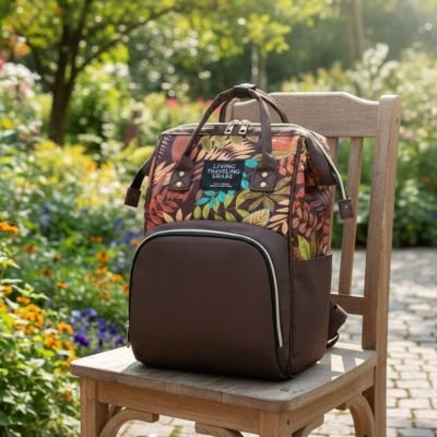 Sac a langer bicolore motifs graphiques design moderne